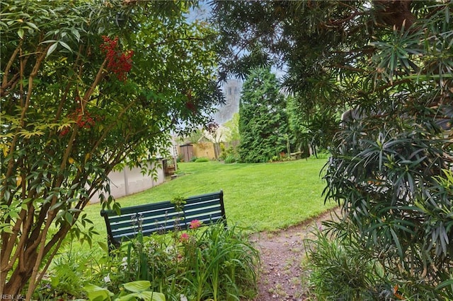 view of yard with fence
