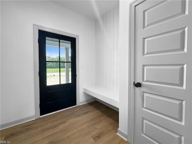 mudroom featuring light wood-type flooring