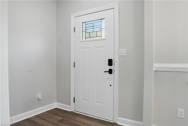 1612 Nansemond Pkwy, Suffolk, VA 23434 - foyer entrance with baseboards and dark wood-type flooring