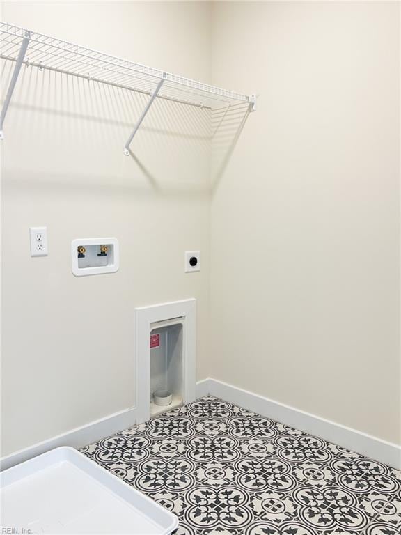 150 Mcpherson Rd, South Mills, NC 27976 - washroom with electric dryer hookup, baseboards, washer hookup, and laundry area