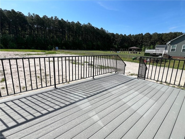 150 Mcpherson Rd, South Mills, NC 27976 - wooden terrace with a forest view