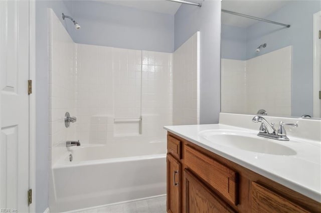 full bath featuring tub / shower combination and vanity