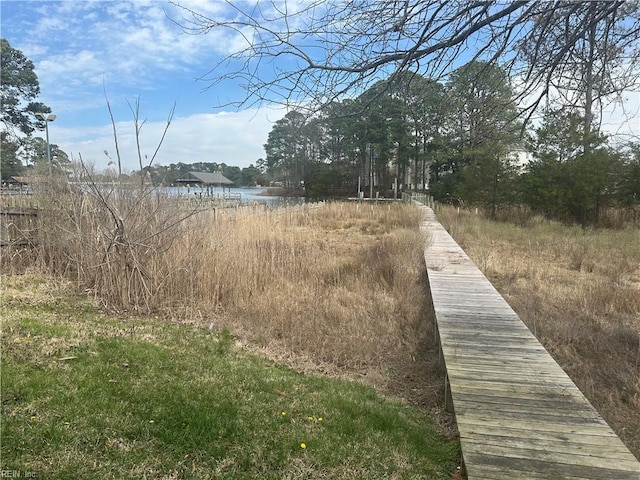 exterior space featuring a water view