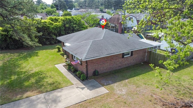 bird's eye view with a residential view