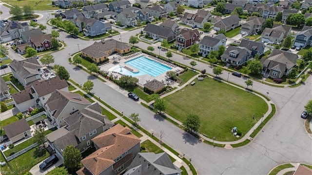 drone / aerial view featuring a residential view