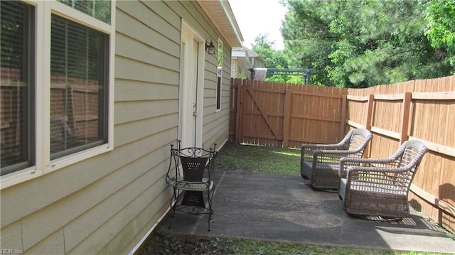 view of patio with a fenced backyard