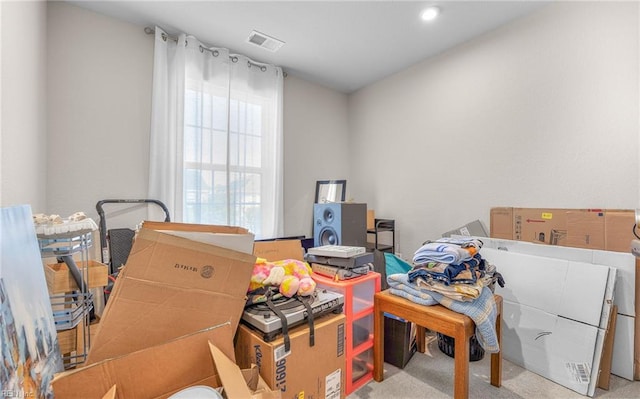 storage room featuring visible vents