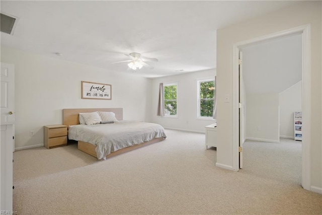 408 Leffler Ln, Virginia Beach, VA 23452 - carpeted bedroom featuring baseboards, visible vents, and a ceiling fan