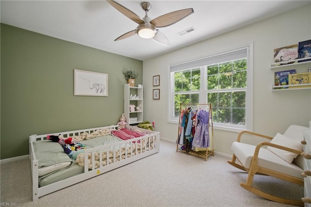 408 Leffler Ln, Virginia Beach, VA 23452 - carpeted bedroom featuring visible vents, a ceiling fan, and baseboards