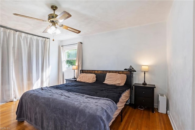110 Greenwell Dr, Hampton, VA 23666 - bedroom with baseboards, ceiling fan, and wood finished floors