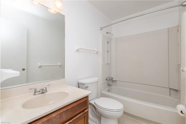 1103 Black Duck Ct, Virginia Beach, VA 23451 - bathroom with shower / bathtub combination, tile patterned flooring, vanity, and toilet