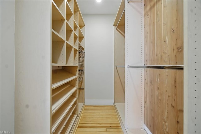 spacious closet featuring wood finished floors