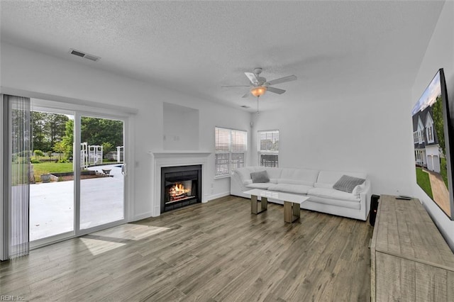 157 Pier Lndg, South Mills, NC 27976 - living area featuring a textured ceiling, plenty of natural light, and ceiling fan