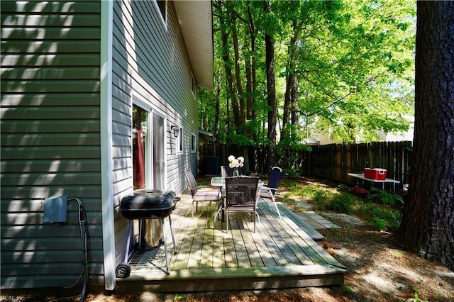 820 Pine Tree Ct, Newport News, VA 23608 - deck with a fenced backyard, grilling area, and outdoor dining space