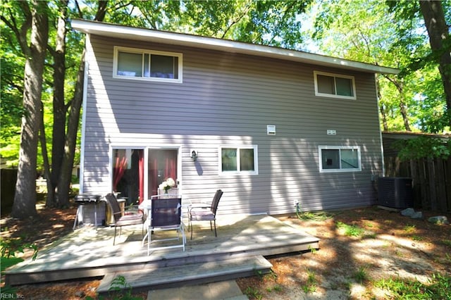 820 Pine Tree Ct, Newport News, VA 23608 - rear view of property with central AC and a deck