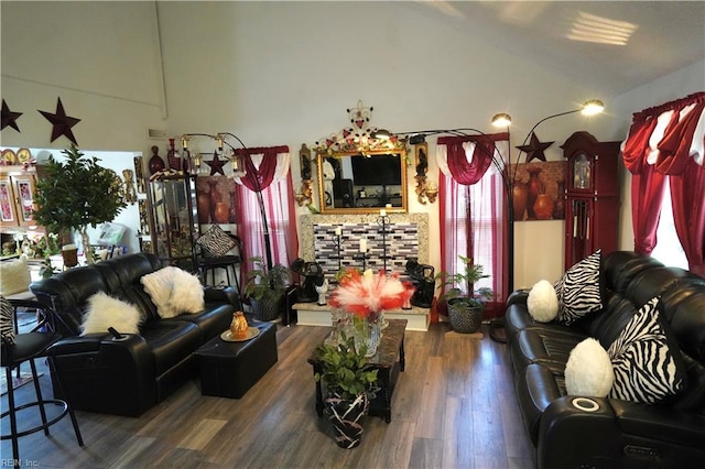 820 Pine Tree Ct, Newport News, VA 23608 - living room with high vaulted ceiling, a wealth of natural light, and wood finished floors