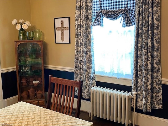 dining room featuring radiator