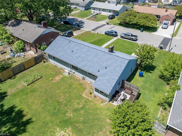 drone / aerial view with a residential view