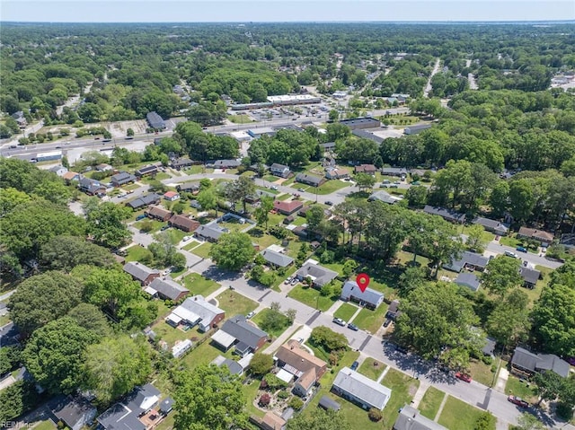 aerial view with a forest view