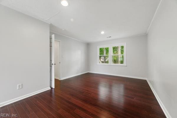 2 Sarfan Dr, Hampton, VA 23664 - spare room with wood finished floors, baseboards, ornamental molding, and recessed lighting