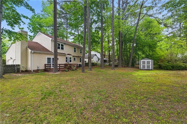 2 Sarfan Dr, Hampton, VA 23664 - view of yard featuring a gate, fence, a wooden deck, a shed, and an outbuilding