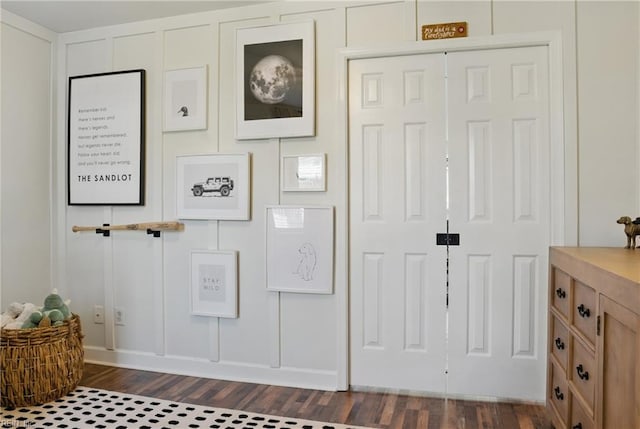 interior space featuring dark wood finished floors