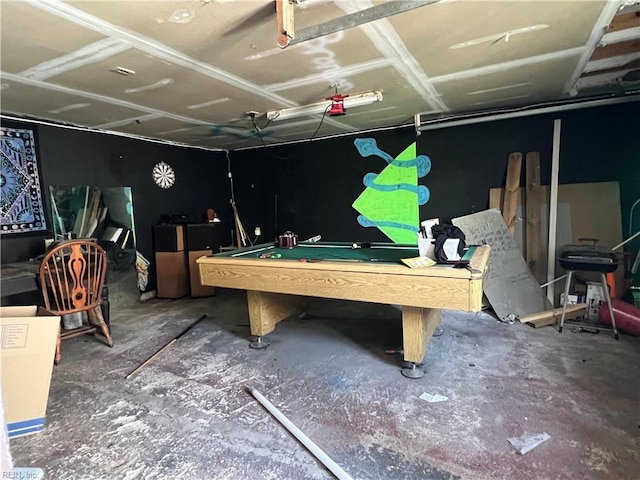 game room with pool table
