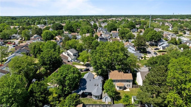 birds eye view of property with a residential view