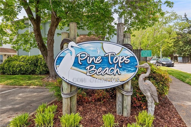 view of community sign