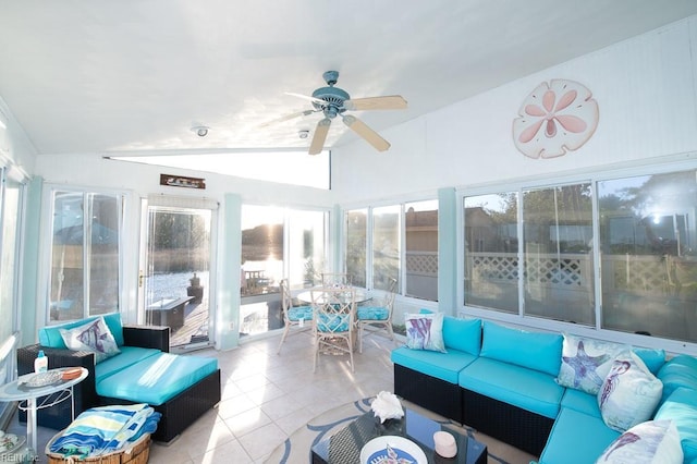 12 Rudee Ave, Virginia Beach, VA 23451 - sunroom / solarium featuring a healthy amount of sunlight, tile patterned flooring, and lofted ceiling