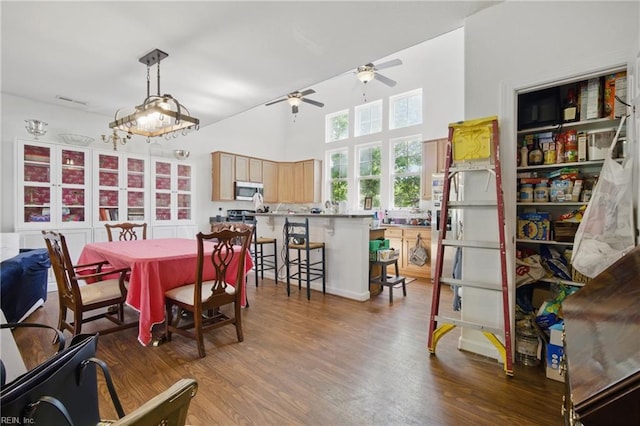 422 New London Pl, Virginia Beach, VA 23454 - dining area with ceiling fan and wood finished floors