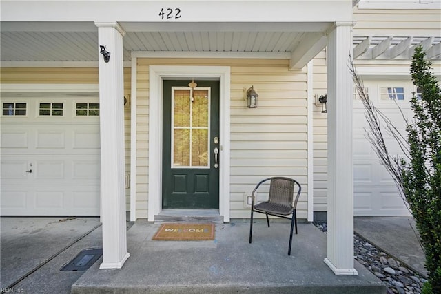 422 New London Pl, Virginia Beach, VA 23454 - entrance to property featuring a garage and covered porch