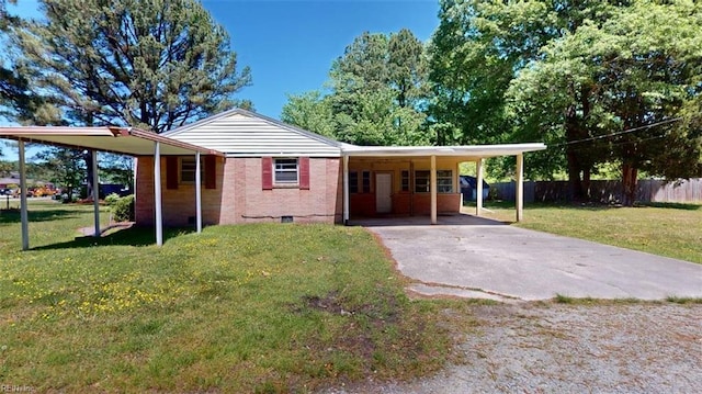 3702 Nansemond Pkwy, Suffolk, VA 23435 - single story home with brick siding, crawl space, a carport, and driveway