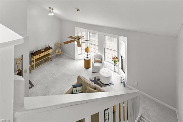 403 Harbour Pt Unit 305, Virginia Beach, VA 23451 - carpeted living area with ceiling fan and baseboards