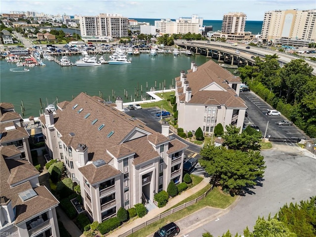 403 Harbour Pt Unit 305, Virginia Beach, VA 23451 - aerial view with a water view and a city view