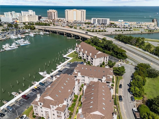 403 Harbour Pt Unit 305, Virginia Beach, VA 23451 - birds eye view of property featuring a water view and a view of city