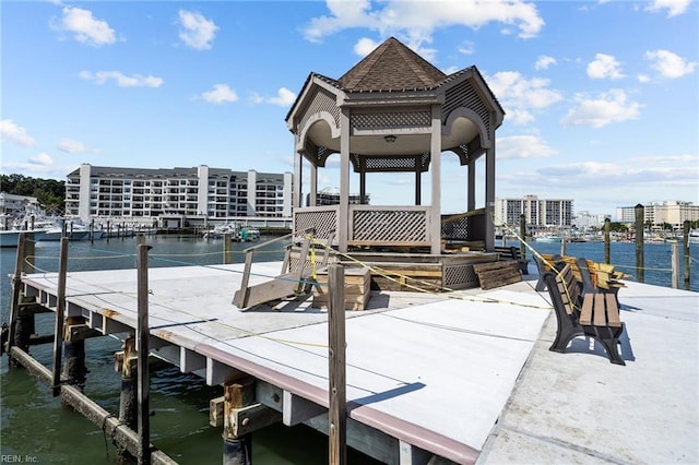 403 Harbour Pt Unit 305, Virginia Beach, VA 23451 - view of dock featuring a water view and a gazebo