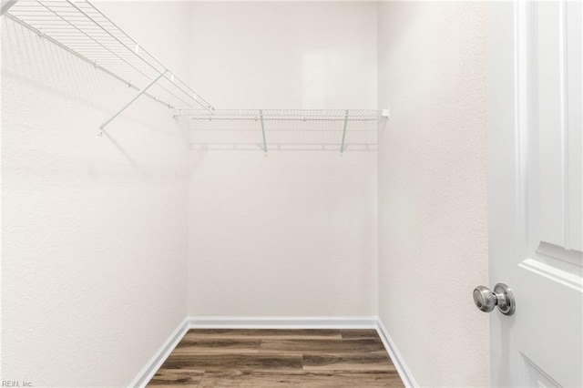 spacious closet with wood finished floors