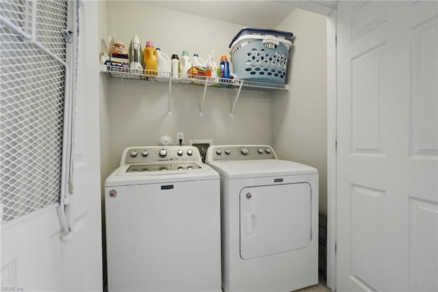 laundry area with laundry area and washing machine and dryer