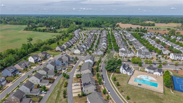 aerial view with a residential view
