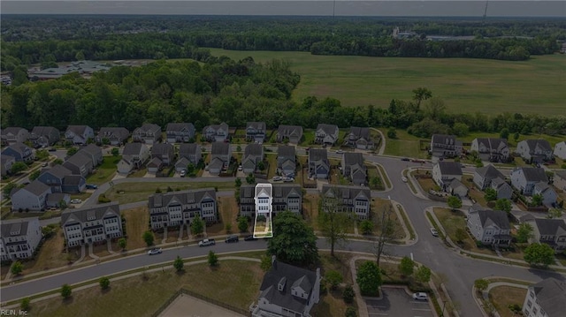 aerial view with a residential view