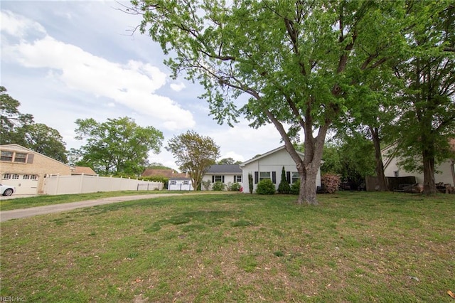 view of yard with fence