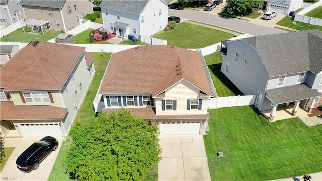 aerial view featuring a residential view