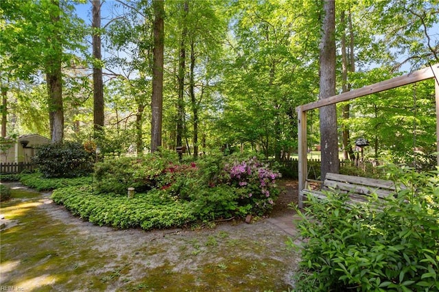 view of yard featuring fence