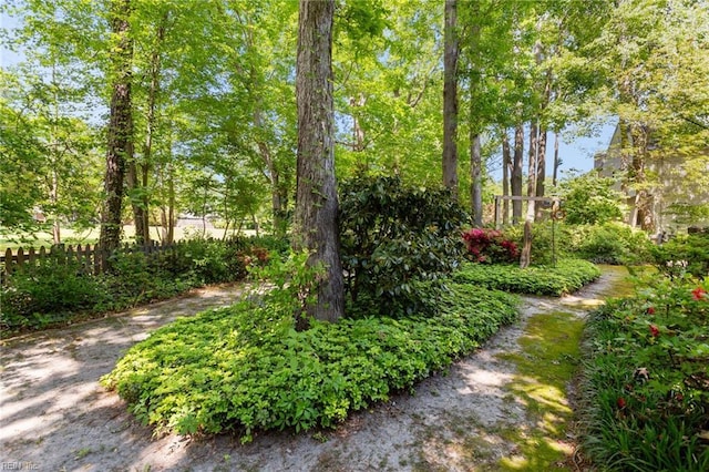 view of yard with fence