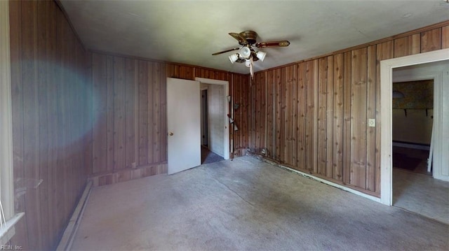 1233 Transylvania Ave, Chesapeake, VA 23324 - unfurnished bedroom with wood walls, ceiling fan, and a closet