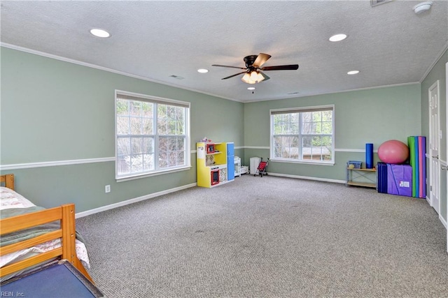 109 Van Curen Ct, Yorktown, VA 23693 - playroom with crown molding, recessed lighting, and baseboards