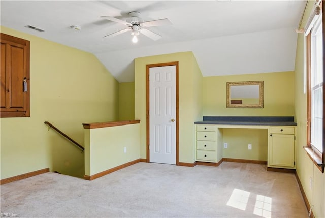 189 George Washington Hwy S, Chesapeake, VA 23323 - additional living space with ceiling fan, light carpet, vaulted ceiling, and a wealth of natural light