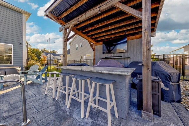 2848 Kingsfield Dr, Virginia Beach, VA 23456 - view of patio featuring fence and outdoor dry bar