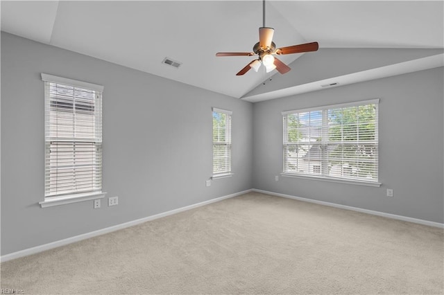 5324 Tamworth Pl, Virginia Beach, VA 23455 - carpeted empty room featuring lofted ceiling, ceiling fan, and baseboards